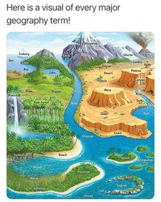 there is a visual of every major geograph item in the earth's crust