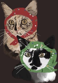 Babushka cat Babooshka Cat, Bandana On Head, Babushka Cat, Cat Face Drawing, European Culture, Masks Art, Eastern European, Cat Portraits