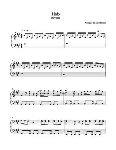 sheet music with the words halo on it