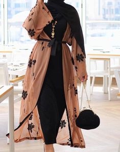 Elegant Muslim Print Abaya Cardigan Maxi Dress Kimono Long Robes Female Vestidos Middle East Ramadan Turkish Islamic Prayer _ - AliExpress Mobile Boutique House, Long Robes, Stile Hijab, Dress Kimono, Muslim Women Fashion, Maxi Cardigan