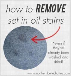 a poster with the words remove set in oil stains