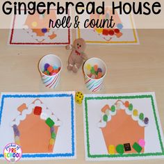 gingerbread house craft and counting game for toddlers