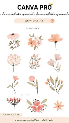 Canva Element Keyword plannerinspo Keyword Elements Canva, Canva Element Keyword, Canvas Learning, Canva Element, Keramik Design, Floral Drawing, Canva Pro