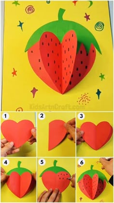 how to make paper strawberries for valentine's day with pictures and instructions on how to cut them