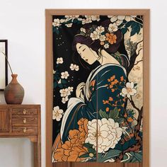 Introducing "Japanese Geisha Ukiyo-e Doorway Curtain," a captivating piece of Japanese-style hanging doorway divider that adds a touch of traditional elegance to any space. Suitable for various areas, including home, office, dining room, kitchen, bathroom, and bedroom, this versatile curtain serves as a functional and decorative element. Crafted from high-quality fabric, this doorway curtain boasts excellent drape and wrinkle resistance, ensuring a smooth and graceful appearance. With its ideal Doorway Divider, Home Office Dining Room, Door Dividers, Advertising Space, Doorway Curtain, Office Dining Room, Japanese Geisha, Style Japonais, Art Japonais