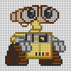 a cross stitch pattern with an image of a cartoon character in the style of pixel art