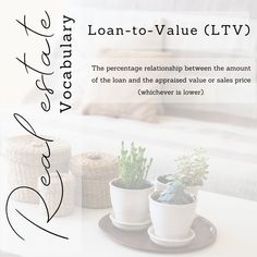 an advertisement for a loan - to - value tv program with two potted succulents