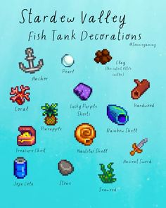 the stardew valley fish tank decorations