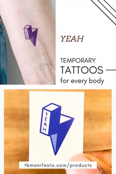 This lightning bolt temporary tattoo is designed to bring you lots of energy and positive vibes. Wear it for up to a week and feel its power get under your skin. Order it from my webshop at tbmanifesto.com/products. Yeah! Lightning Bolt, Positive Vibes, Your Skin, Energy, Skin