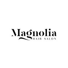 the logo for magnolia hair salon