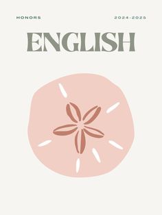 the cover of an english magazine, with a flower in it's center and words on