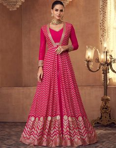 Pink Lehenga style Suit Semi-Stitched Suits Dress For Marriage, Anarkali Lehenga, Lehenga Suit, Marriage Party, Gaun Fashion, Lehenga Style, Indo Western Dress, Western Dress, Lehenga Choli Online