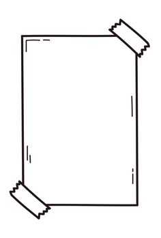 a black and white line drawing of a rectangle shaped object with one corner missing