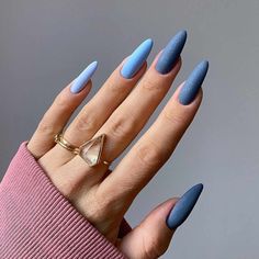 13+ Blue Nail Design Ideas That Will Create You To Feel Cool 2000 Daily Shades Of Blue Nails, Ongles Baby Blue, Ocean Blue Nails, Different Shades Of Blue, Baby Blue Nails, Indigo Nails, Cute Summer Nails, Blue Nail Designs