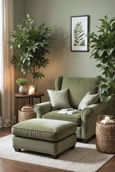 a living room filled with furniture and plants