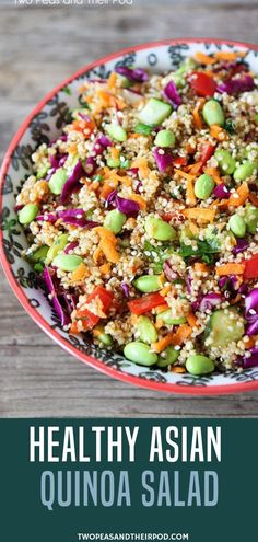 Asian Quinoa Salad, Asian Quinoa, Easy Quinoa Salad, Asian Dressing, Healthy Asian, Edamame Salad, Easy Quinoa, Quinoa Recipe, Source Of Protein