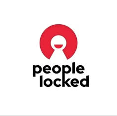 the logo for people locked is shown in black and red with an image of a person's head