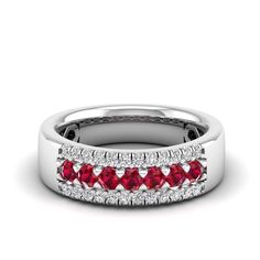 14K White Gold Classic Red Promise Ring, Classic Red Jewelry With Lab-created Ruby, Classic Red Lab-created Ruby Jewelry, Red Classic Birthstone Ring With Prong Setting, Luxury Red Diamond Ring With Gemstone, Classic Red Birthstone Ring With Prong Setting, Red Birthstone Ring With Brilliant Cut In Fine Jewelry, Classic Ruby Ring With Brilliant Cut Garnet, Red Brilliant Cut Birthstone Ring Fine Jewelry