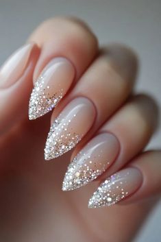 Stunning Birthday Nail Designs for Every Woman - WomenSew Winter Sparkle Nails, Birthday Nail Ideas, Sparkle Nail Designs, Birthday Nail Designs, Birthday Nail, Bridal Nails Designs, 20 Birthday, New Years Eve Nails, Confetti Nails