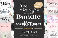 the best style bundle collection in 24 font and hand lettering styles for your design project