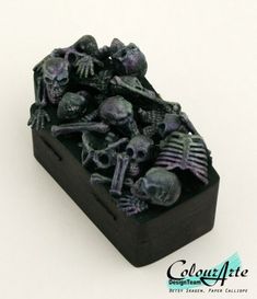 there is a small black box with skulls in it