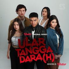 the movie poster for urr tangga darah with four people standing in front of it