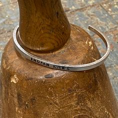 Indian Lake Silver Plated Skinny Custom Stamped Cuff Bracelet Silver Plate, Silver Plated, Silver Bracelet