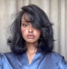 Short Hairstyles With Extensions, Short Hair With Blowout, Flip Hairstyles For Black Women, Short 90 Blowout Hair, Curly Layered Short Hair, Short Thick Black Hair, Hairstyles For Long Faces Black Women, Brown Short Hair With Layers, Short 4c Blowout