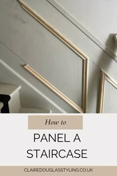 how to paint a stair case with white walls and beige trim on the bottom half