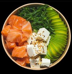 a bowl filled with lots of different types of food