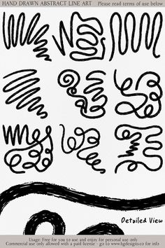 Free Download: Hand Drawn Abstract Doodle Line Clipart - HG Designs