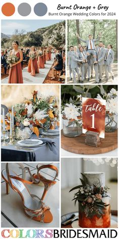 orange and gray wedding color scheme