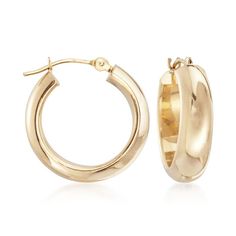 Classic Stamped 14k Hoop Earrings, Classic 14k Huggie Hoop Earrings, Classic 14k Hoop Earrings For Anniversary, Classic Yellow Gold Hoop Earrings Stamped 14k, Gold Small Hoop Earrings, Circle Charm Necklace, Triple Hoop Earrings, Twisted Bangle, Small Gold Hoops