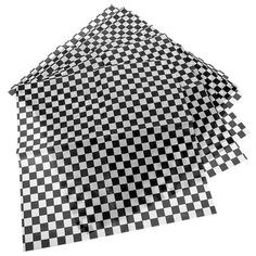 black and white checkered paper folded in half