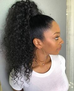 loose curly virgin brazilian deep wavy High Curly Ponytail Weave, High Curly Ponytail, Wrap Around Ponytail, High Ponytail Hairstyles, Weave Ponytail Hairstyles, Sleek Ponytail Hairstyles, Curly Ponytail, A Ponytail