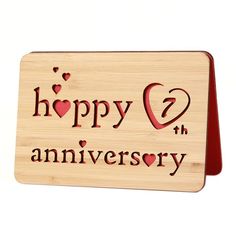 DELLA STELLA Wooden Happy 7th Anniversary Card,Handmade Bamboo Wood 7 Year Wedding Anniversary Greeting Cards,Funny 7 Years Wedding Anniversary,Gifts for Her,Him,Husband,Wife,Boyfriend,Girlfriend Happy Anniversary Font, Anniversary Font, Love Anniversary Wishes, 7 Year Wedding Anniversary, Anniversary Wishes For Boyfriend, Happy 7th Anniversary