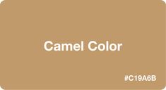 camel color with the word camel in white font on it and an image of a brown background