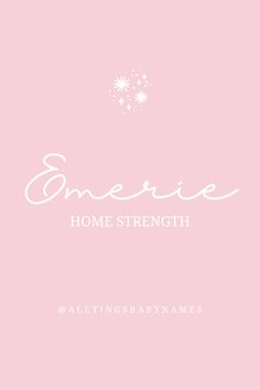 the logo for smeree home strength, an all - in - one baby name