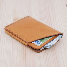 Pocket Card Wallet - Natural oily leather - Handmade leather card holder Pocket Card, Leather Card Wallet, Leather Card Case, Leather Card Holder, Vanity Case, Kydex