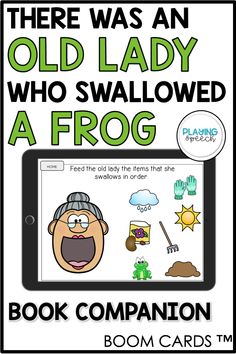 there was an old lady who swallowed a frog by book companion from boomcards com