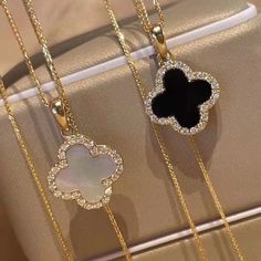 2 colors set 2 necklaces total 6.99$ Sales Both sides  diamonds on it Very pretty Pendent Designs, Sweater Necklace, Four Leaf Clover Necklace, Clover Necklace, Four Leaf, Leaf Clover, Four Leaf Clover, Clover Leaf, Accessories Jewelry