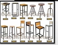 various types of barstools and stools are shown in this advertisement for the furniture store