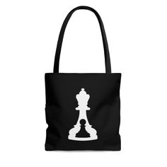 "This tote bag is quite practical and available in three sizes.  Its design provides a sense of style, whether hanging on the beach or out on the town.  The design features the iconic \"Buenos New Chess\" logo centered on both sides. .: Black .: 100% Polyester .: Boxed corners .: Black cotton handles .: Black lining Small:       Width - 3.14 in.  Length - 13 in.  Height - 13 in.  Handle Length - 12 in.  Handle Width - 1 in. Medium:  Width - 3.14 in.  Length - 16 in.  Height - 16 in.  Handle Leng Chess Logo, Sneakers Black, Black Cotton, All Black, Design Features, Carry On, Sense, Blue And White, Tote Bag