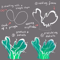 how to draw lettuce with simple shapes