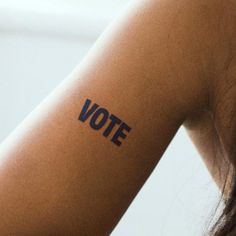 Vote tattoo | 100% of profits doanted to anti-racism orgs #vote #activist #activismtattoo #activisttattoo #BLM #blacklivesmatter Pin Up Girl Tattoo, Inkbox Tattoo, Make Tattoo, Semi Permanent Tattoo, Girl Tattoo, Permanent Tattoo, Fed Up, Black Community, Semi Permanent