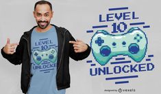 Joystick level 10 t-shirt design Tee Design, T Shirt Design, Cool T Shirts, Shirt Design, Graphic Tee