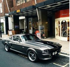 a car parked in front of a store