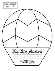 an origami hot air balloon with the words oh, the places will go