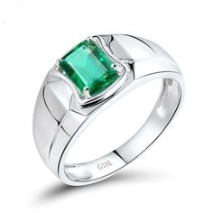 Colombian Jewelry, Natural Emerald Rings, Silver Flower Ring, Emerald Wedding, Custom Ring, White Gold Engagement, Men's Ring, Emerald Gemstone, Mens Wedding Rings