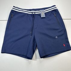 This Shorts Are New With Tags Big And Tall Blue Cotton Bottoms, Blue Cotton Bottoms For Big And Tall, Ralph Lauren New York, Blue And White Shorts, Polo Sport Ralph Lauren, Polo Ralph Lauren Shorts, Terry Shorts, Cargo Shorts Men, Vintage Polo Ralph Lauren